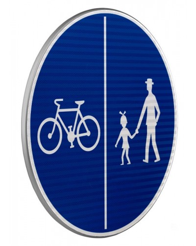 Dopravní značka C10a - Stezka pro chodce a cyklisty dělená