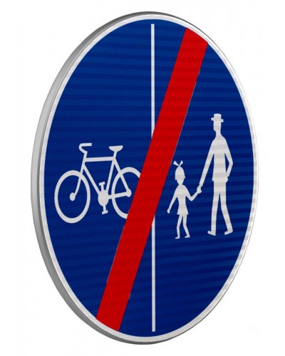 Dopravní značka C10b - Konec stezky pro chodce a cyklisty dělená