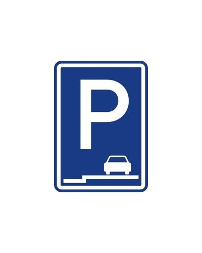 Dopravní značka IP 11e - Parkoviště (stání na chodníku podélné)