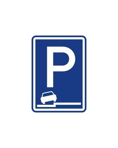 Dopravní značka IP 11g - Parkoviště (částečné stání na chodníku podélné)
