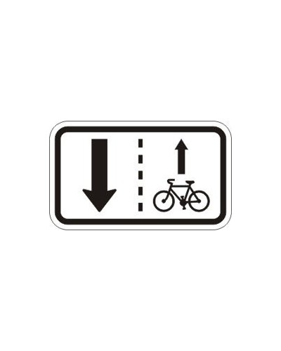 Dodatková tabulka E12b - Vjezd cyklistů v protisměru povolen