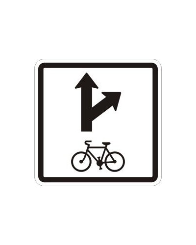 Dodatková tabulka E12c - Povolený směr jízdy cyklistů