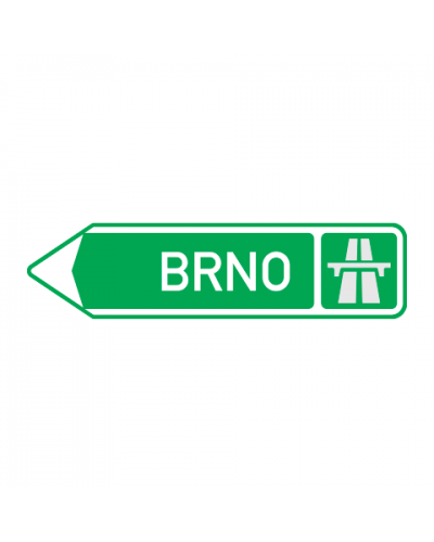 Dopravní značka IS1b  - Směrová tabule pro příjezd k dálnici (vlevo)