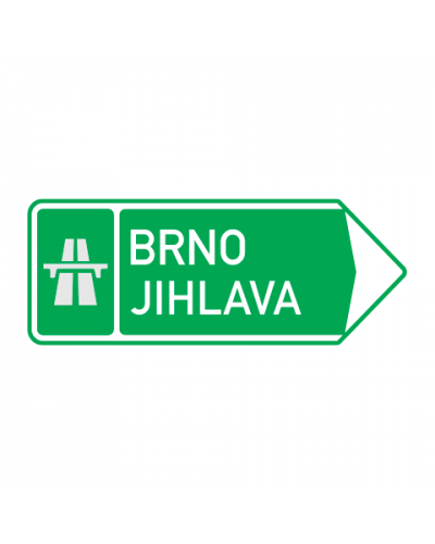 Dopravní značka IS1c  - Směrová tabule pro příjezd k dálnici (vpravo)