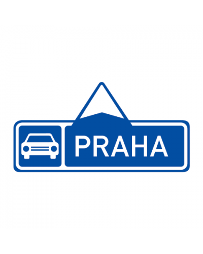 Dopravní značka IS2a  - Směrová tabule pro příjezd k silnici pro motorová vozidla (přímo)