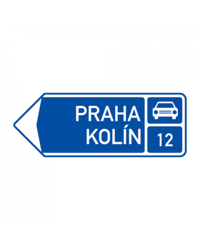 Dopravní značka IS2e  - Směrová tabule před nájezdem na silnici pro motorová vozidla (vlevo)