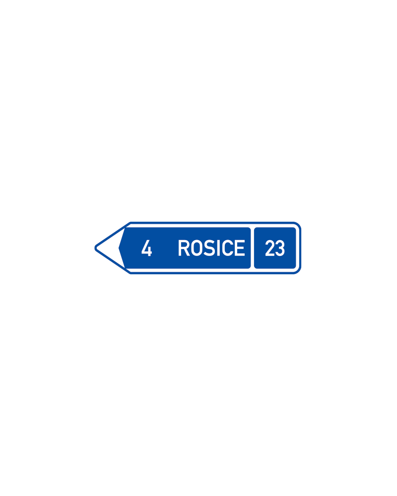 Dopravní značka IS3b - Směrová tabule s cílem (vlevo)
