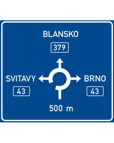 Dopravní značka IS9b - Návěst před okružní křižovatkou