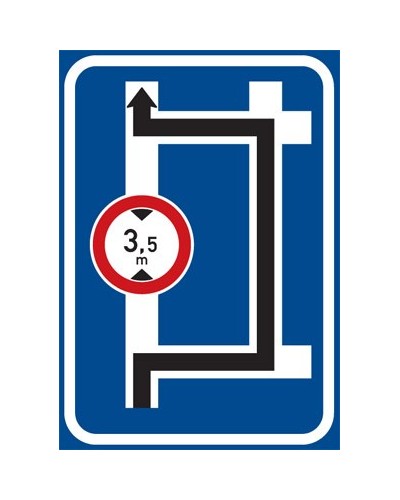 Dopravní značka IS9d - Návěst před křižovatkou s omezením
