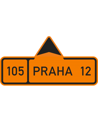 Dopravní značka IS11BA - Směrová tabule pro vyznačení objížďky (přímo)