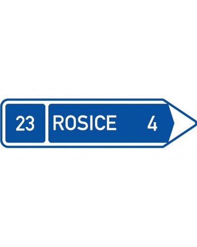Dopravní značka IS3c - Směrová tabule s cílem (vpravo, jeden řádek, 1550)