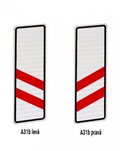 Dopravní značka A31b - Návěstní deska (160 m), levá nebo pravá