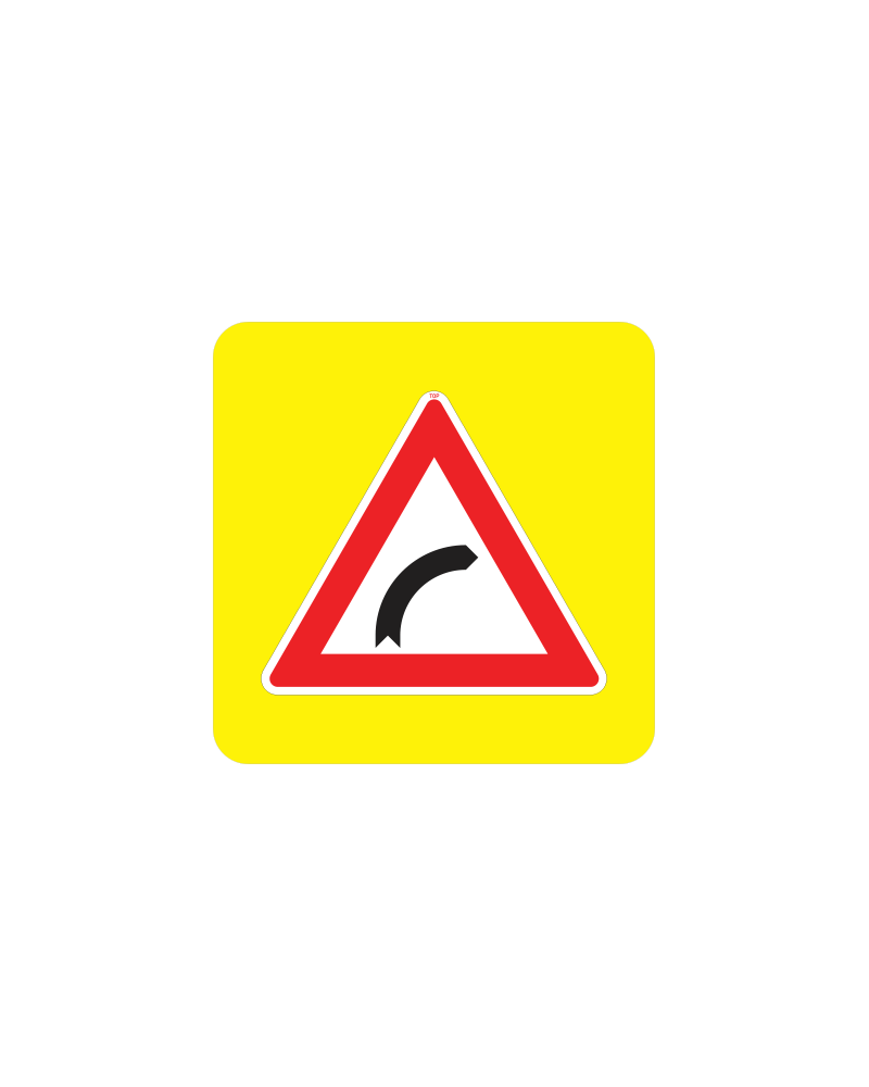 Zvýrazněná dopravní značka A1a - Zatáčka vpravo
