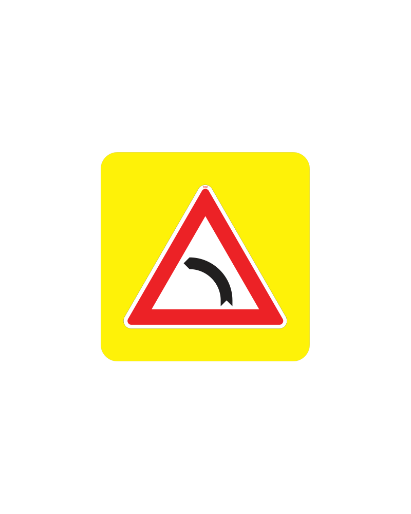 Zvýrazněná dopravní značka A1b - Zatáčka vlevo