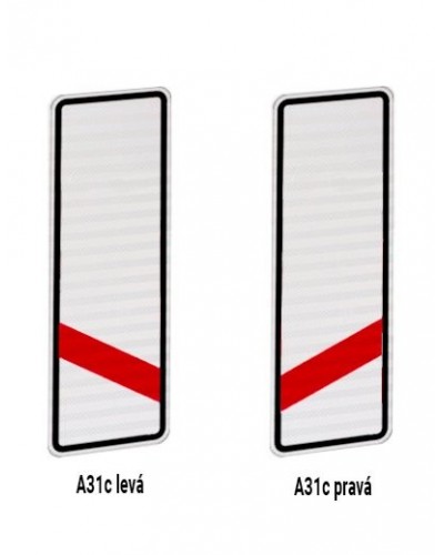 Dopravní značka A31c - Návěstní deska (80 m), levá nebo pravá