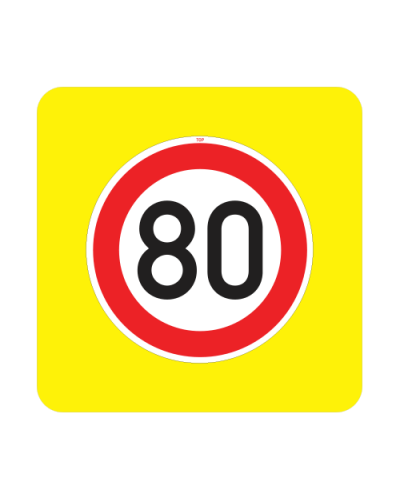 Zvýrazněná dopravní značka B20a -  Nejvyšší dovolená rychlost