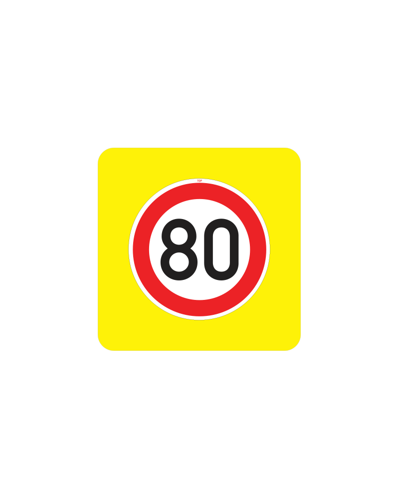 Zvýrazněná dopravní značka B20a -  Nejvyšší dovolená rychlost