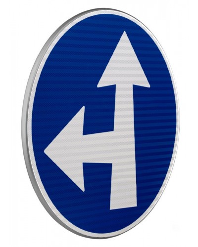 Dopravní značka C2e - Přikázaný směr jízdy přímo a vlevo