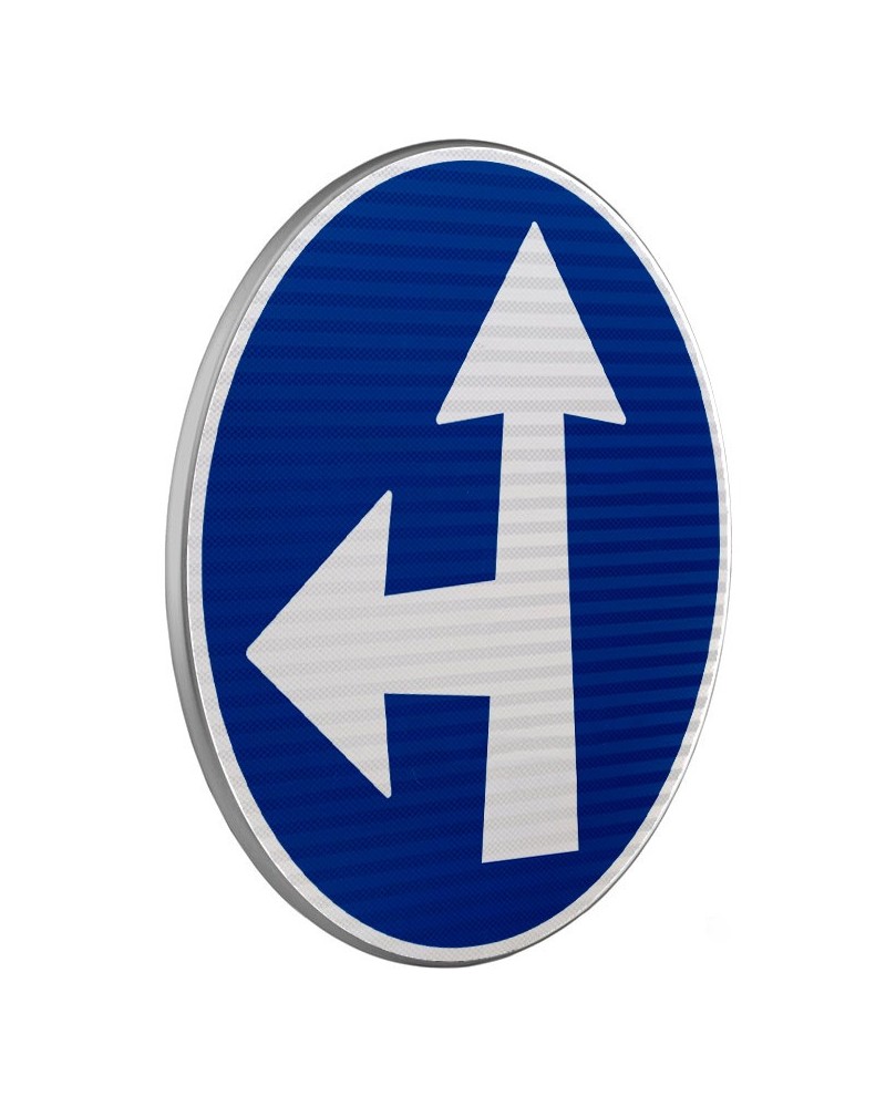 Dopravní značka C2e - Přikázaný směr jízdy přímo a vlevo