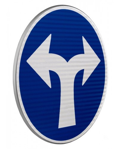 Dopravní značka C2f - Přikázaný směr jízdy vpravo a vlevo